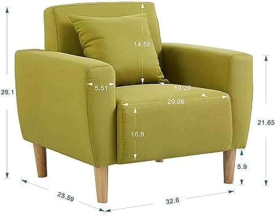 Blue Polyester Accent Chair with Toss Pillow H55849