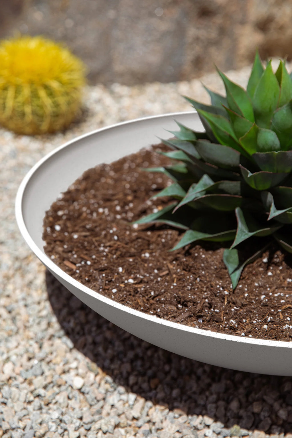 24" Plastic-Stone Planter 2-Pack White U741848