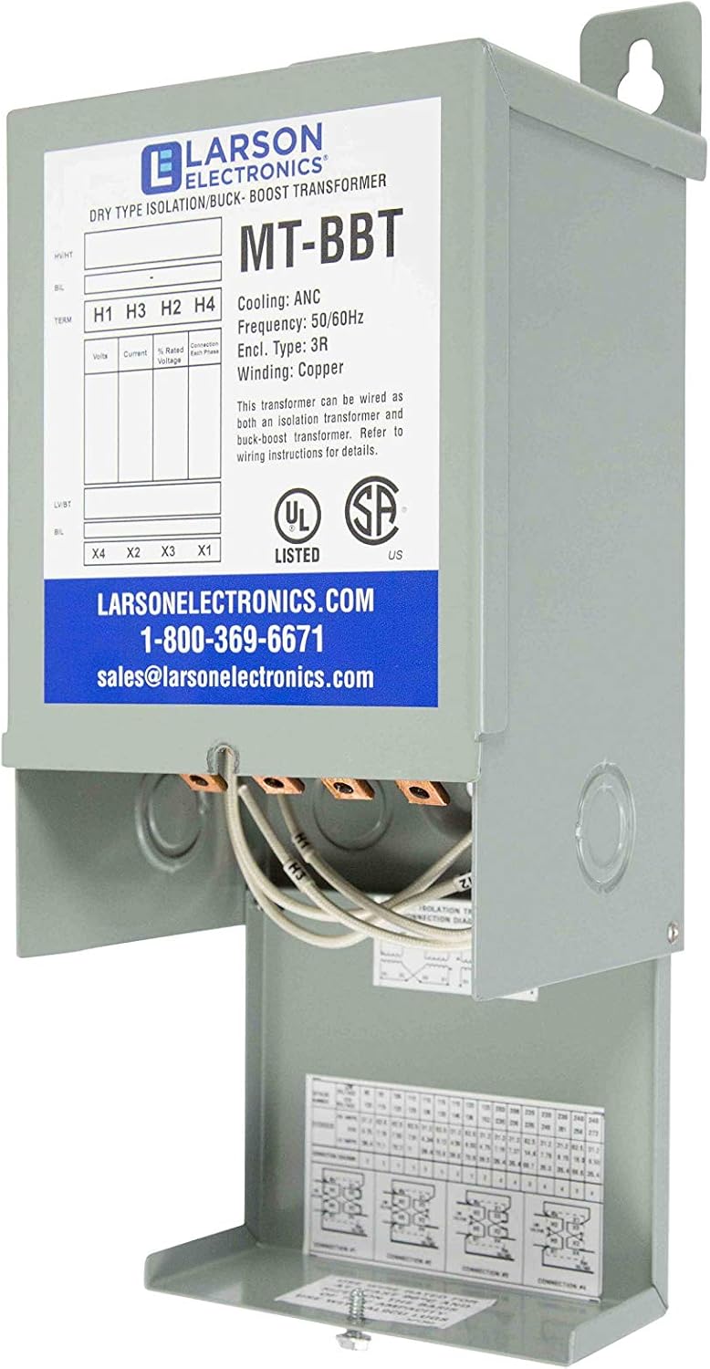 3 Phase Delta Buck/Boost Step-Up Transformer 208V Primary 222V Secondary 9.38 Amps 50/60Hz J490205