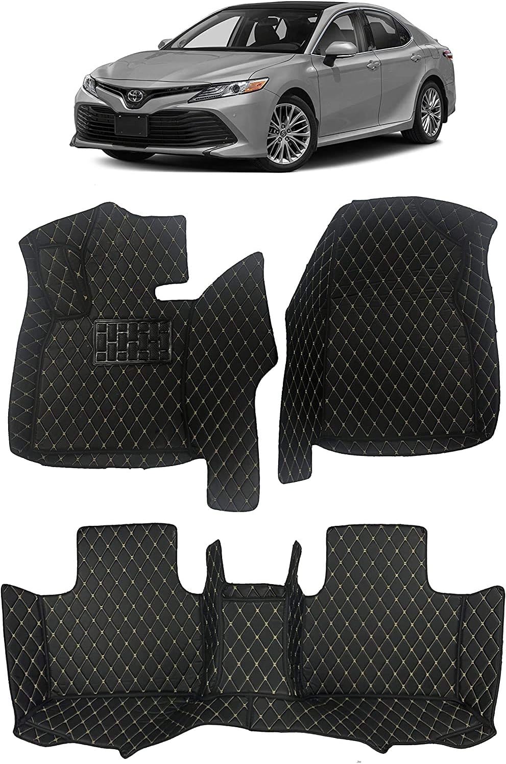 Black Full Coverage Floor Mat for Toyota Camry Q659