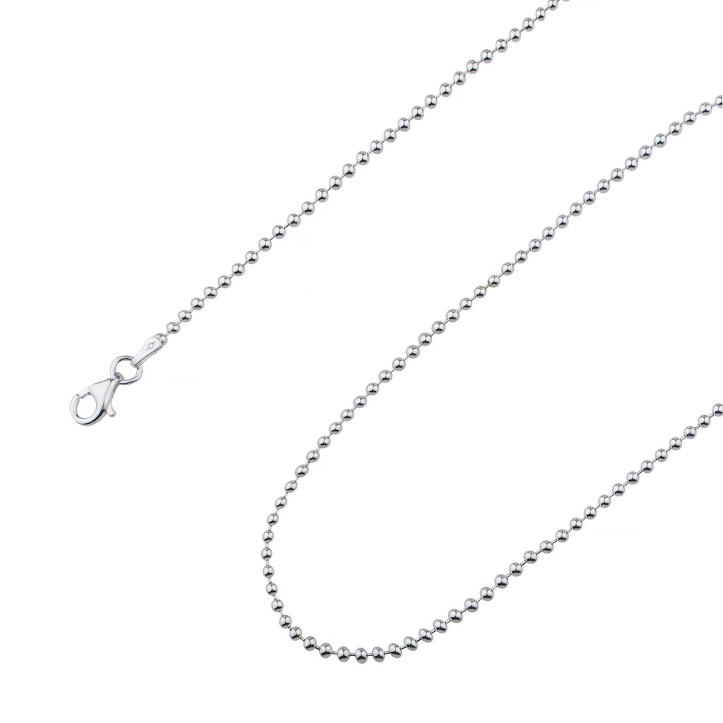 925 Sterling Silver Ball Bead Chain Necklace 1.5mm F465416