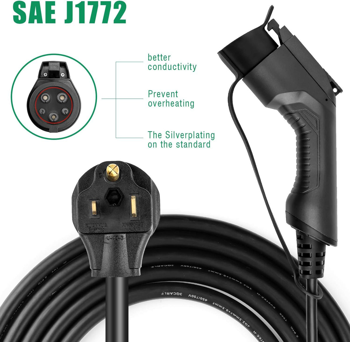 32A Level 2 EV Charger Station with 20ft Cable C362384