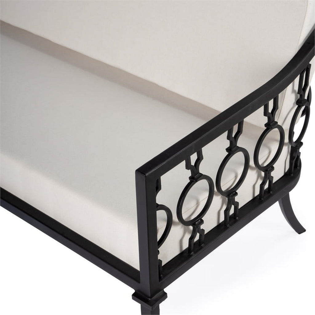 Black Iron Upholstered Outdoor Sofa I7981