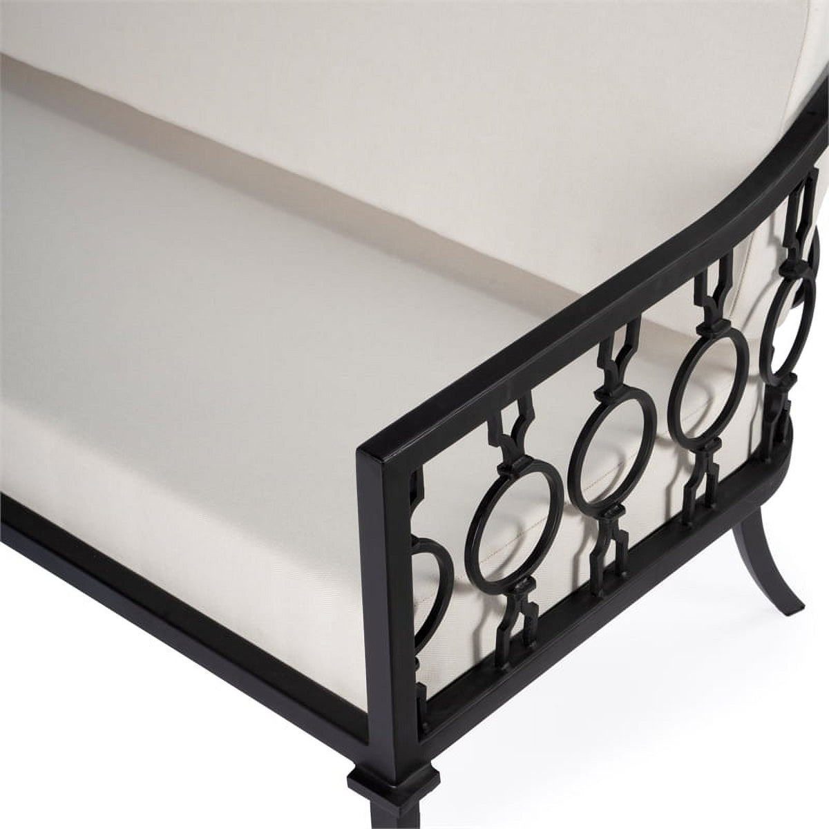 Black Iron Upholstered Outdoor Sofa I7981