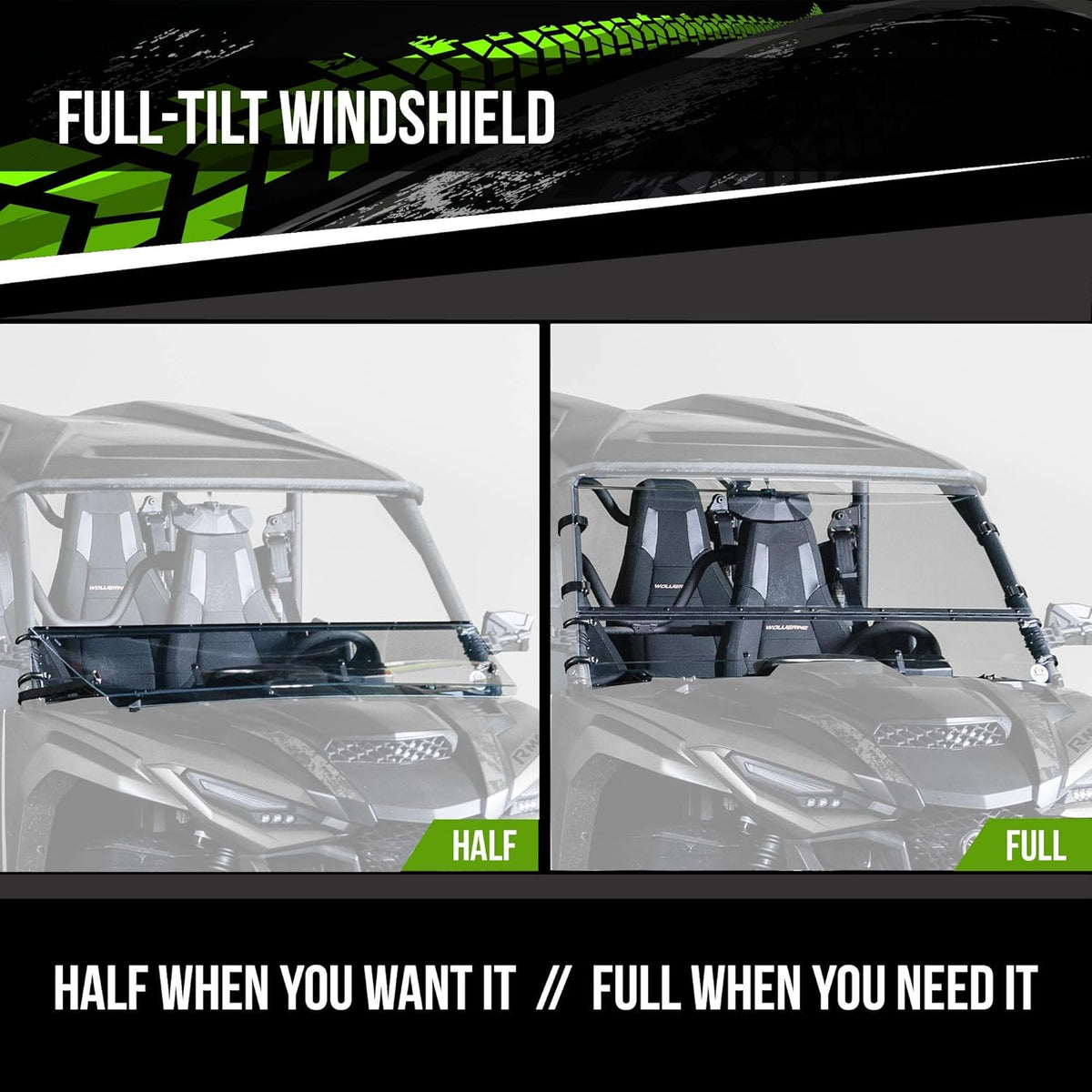UTV Windshield Full Tilting 3/16" U499057