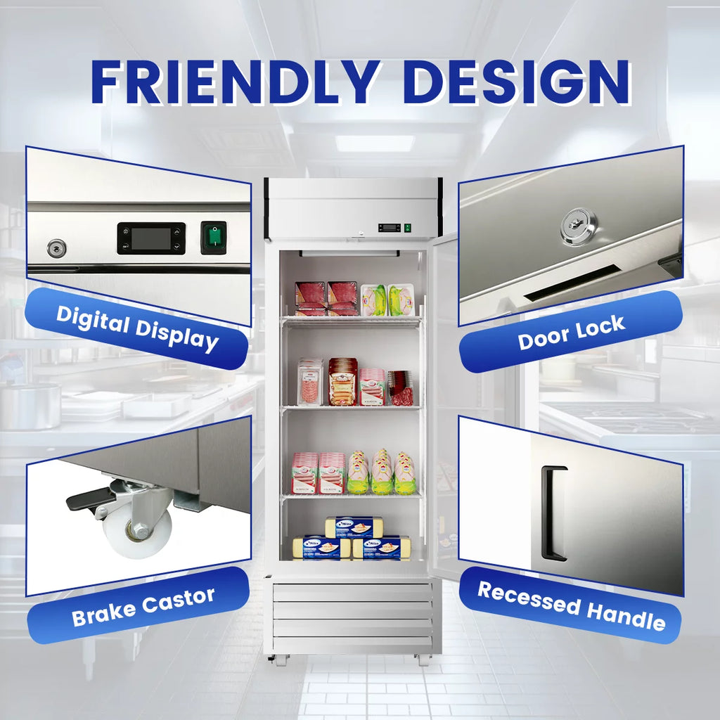 27 Cu.ft Single Door Stainless Steel Reach-in Refrigerator V299