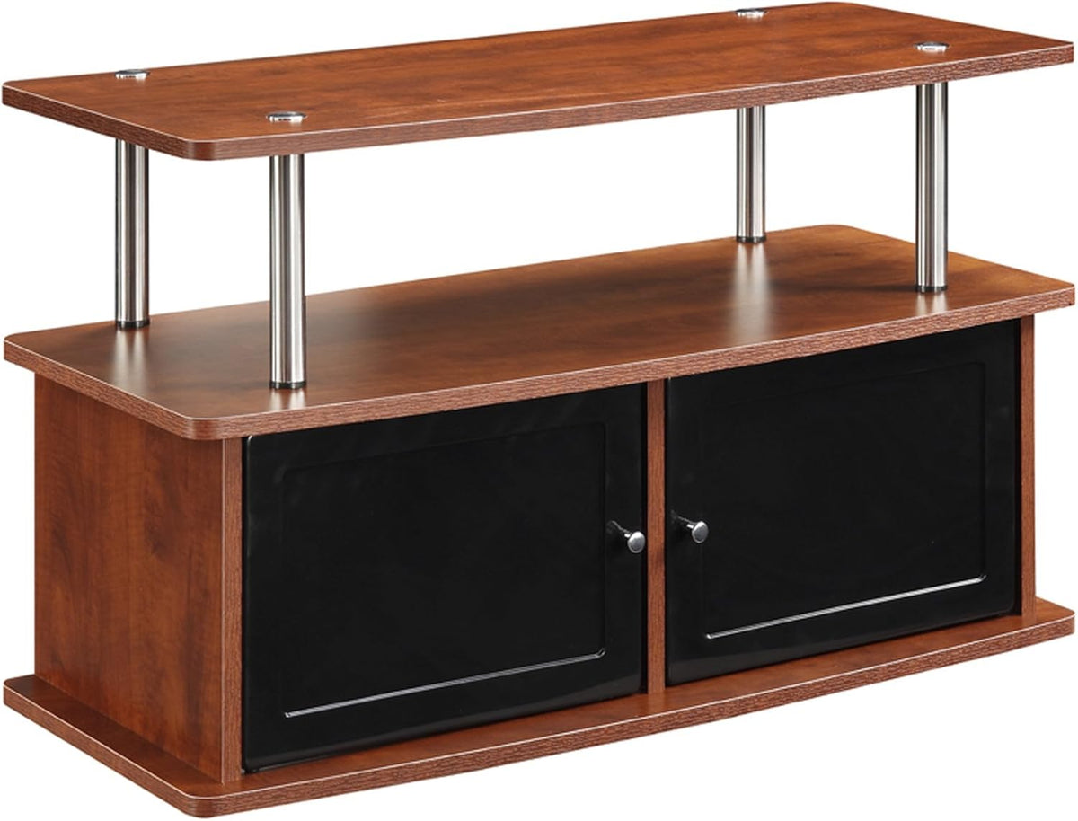TV Stand with 2 Storage Cabinets and Shelf, Faux Birch T9841