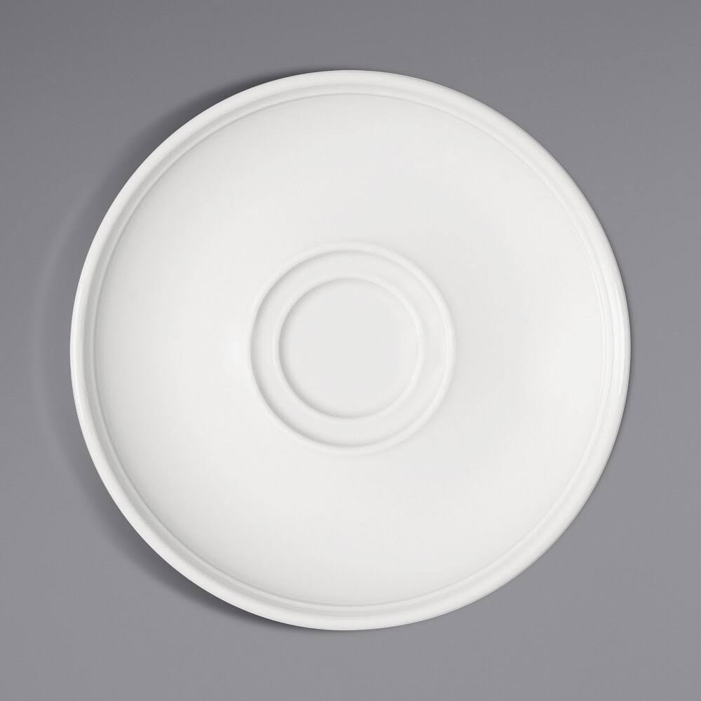 Bright White Round Porcelain Saucer - 12/Case L971416