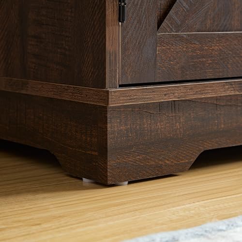 Gray Wash Farmhouse Coffee Bar Cabinet with Wine Rack and Drawer E475