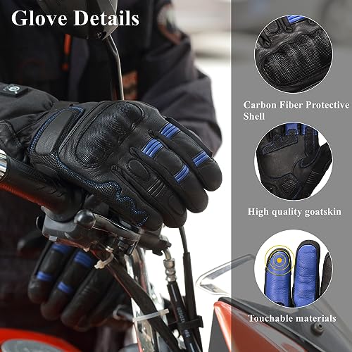 Professional Heated Motorcycle Gloves with 12V Charging Cord W188