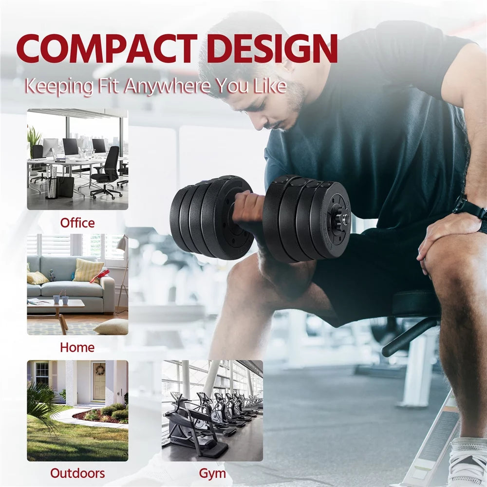 66 Lb. Adjustable Dumbbell Set Black A723