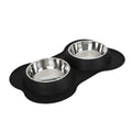 Double Dog Bowls with Bone Shaped Mat Diner Set X51388