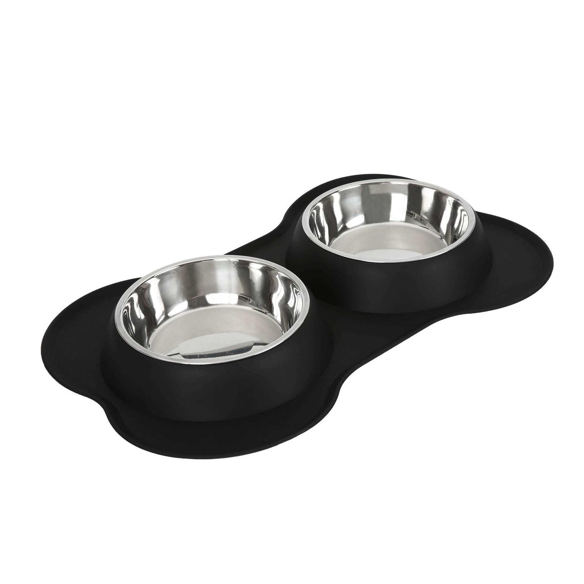 Double Dog Bowls with Bone Shaped Mat Diner Set X51388