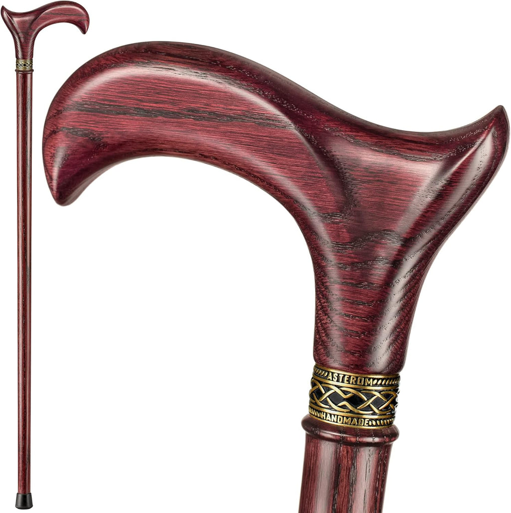Handmade Ergonomic Wooden Oak Walking Cane J6226