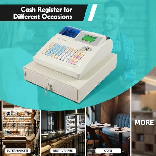 Black Grey Cash Register with Cash and Coin Drawer A51825