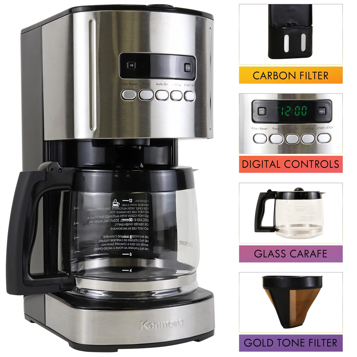 1.8L 12-Cup Programmable Drip Coffee Maker U337