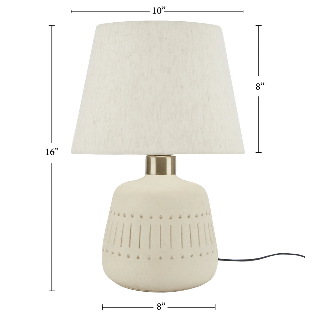 16" Natural Carved Ceramic Accent Table Lamp M697006