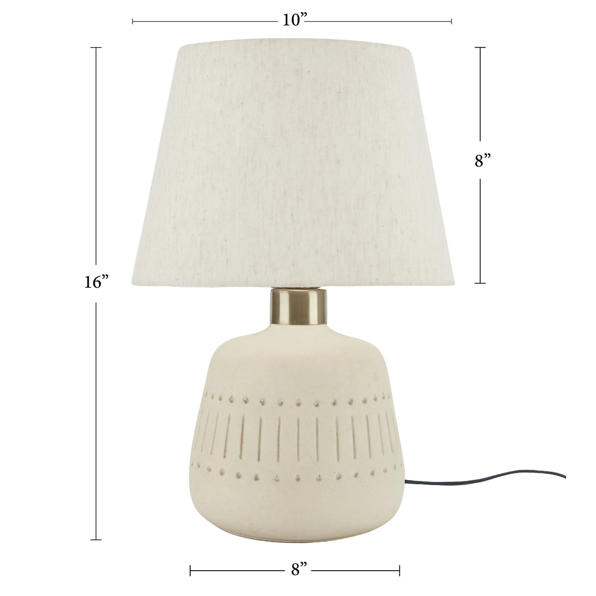 16" Natural Carved Ceramic Accent Table Lamp M697006