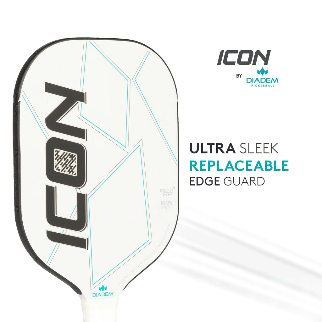 White Liteweight Carbon Fiber Pickleball Paddle, 7.7oz D2234