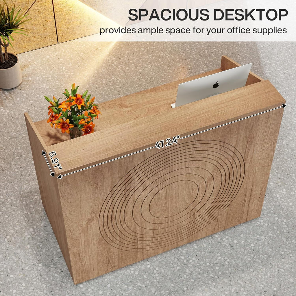 47 Inch Reception Desk with Open Shelves H400