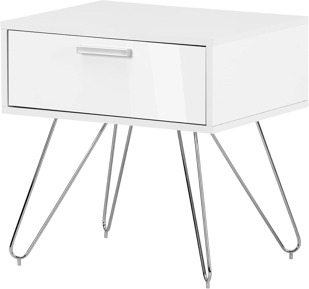 Pure White Scandinavian Nightstand S57329