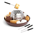 Electric Stainless Steel S'mores Maker with 4 Compartment Trays and 4 Roasting Forks E576