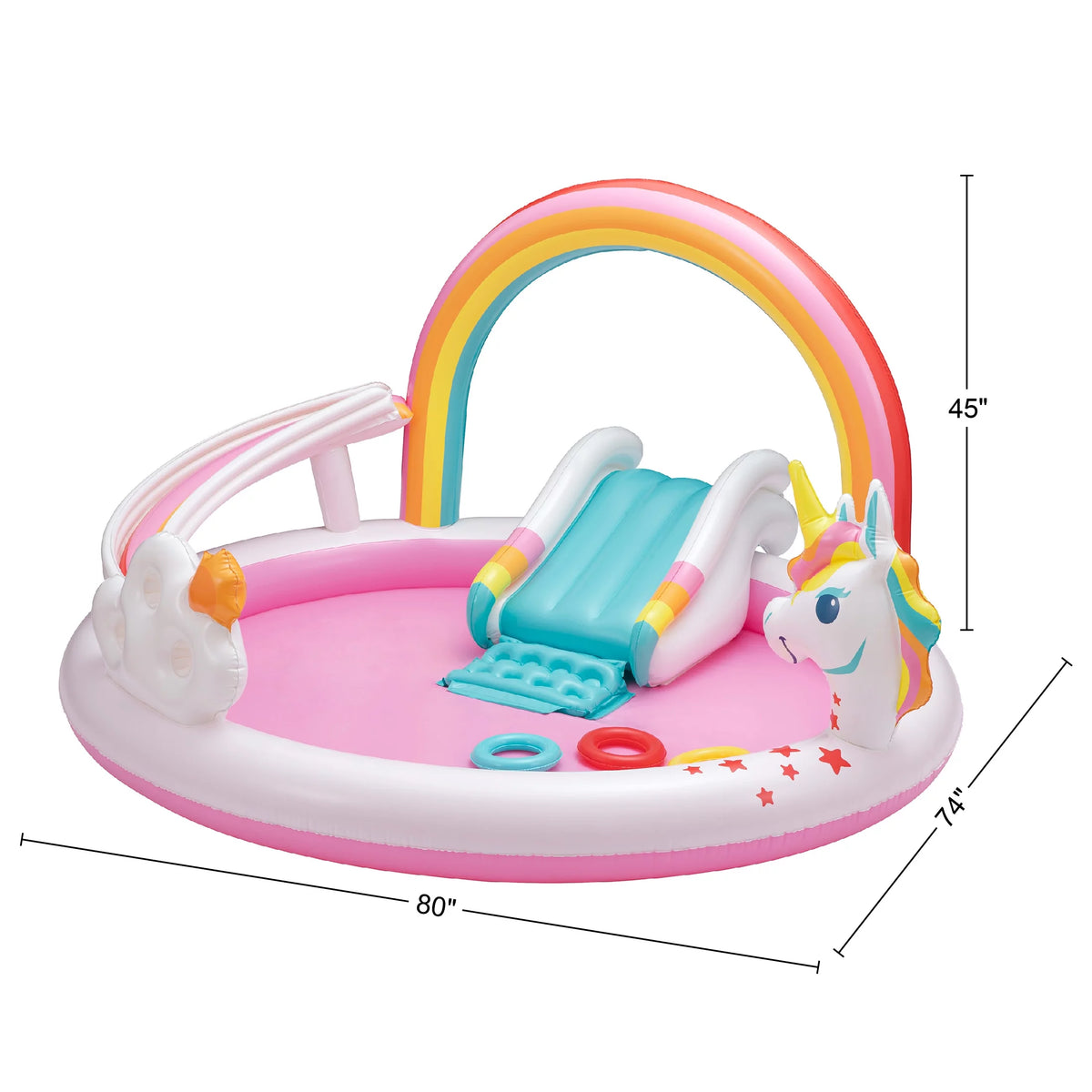 Rainbow Unicorn Kids Splash Pool with Sprinkler P1875