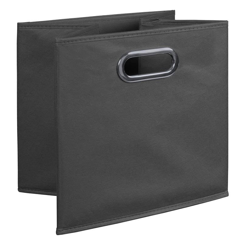 Cherry Grey Square Folding Bookcase with Fabric Bins F8820