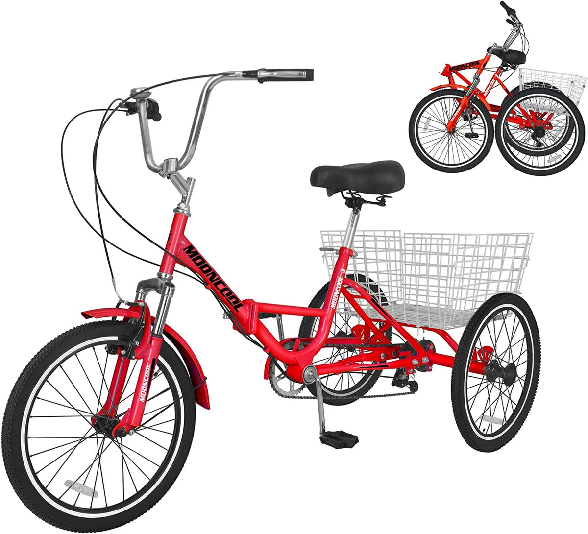 7 Speed 24 inch 3 Wheel Adult Tricycle with Basket U27555
