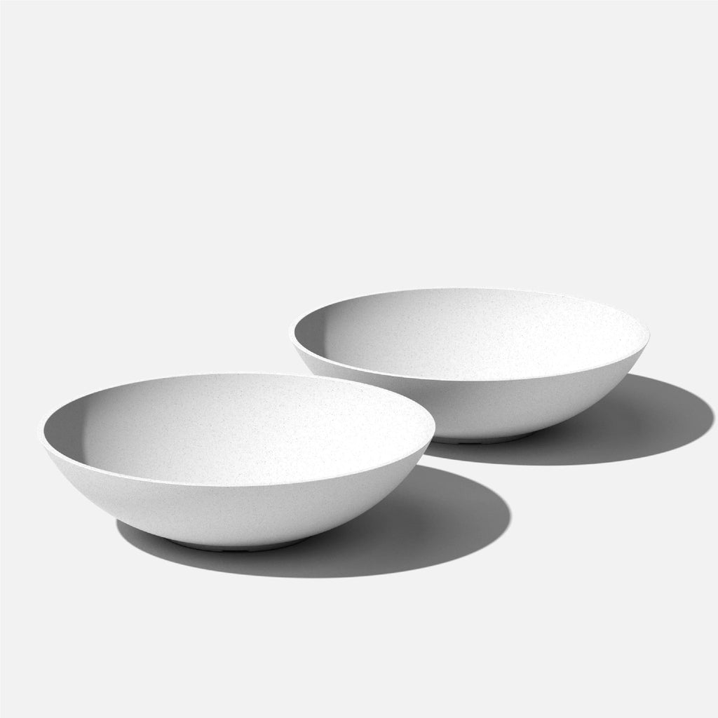 24" Plastic-Stone Planter 2-Pack White U741848