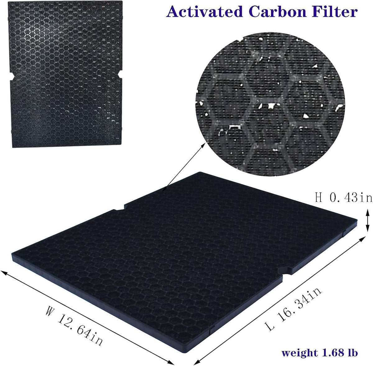 2 Pack Replacement HEPA Filter and Activated Carbon Filter for Air Purifier N432