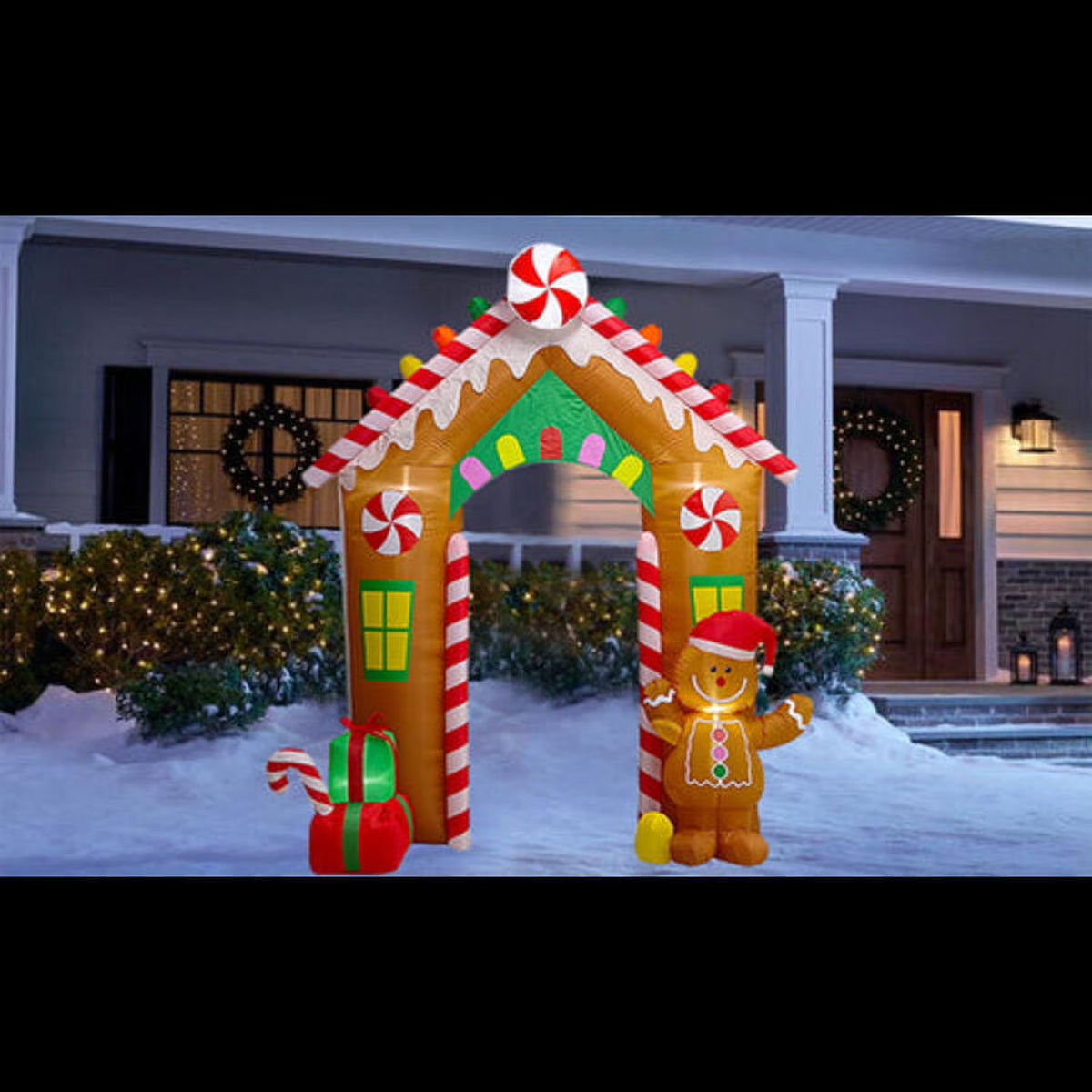 10 FT Christmas LED Gingerbread Inflatable Archway G222960