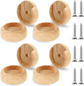 4 Sets Solid Wooden Closet Rod Holders with Screws N751