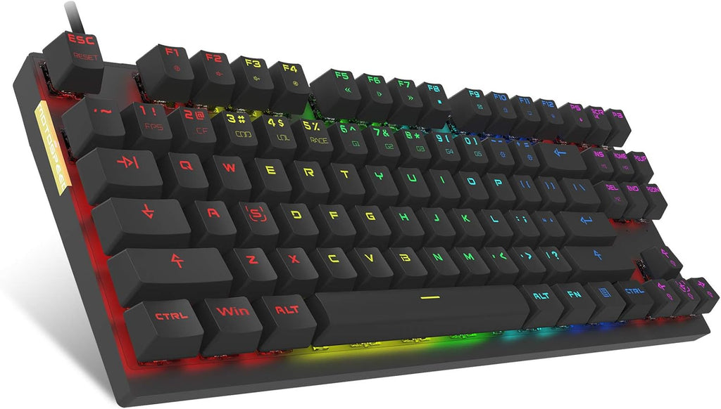 Pink 87 Keys RGB Backlit Mechanical Gaming Keyboard A9296