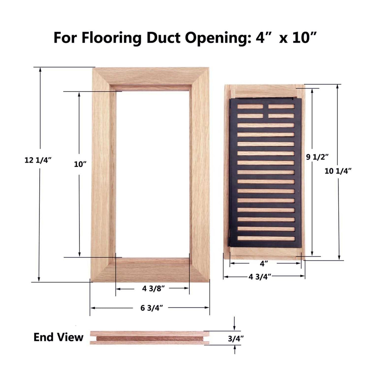 Oak Wood Floor Register Vent Cover B8487