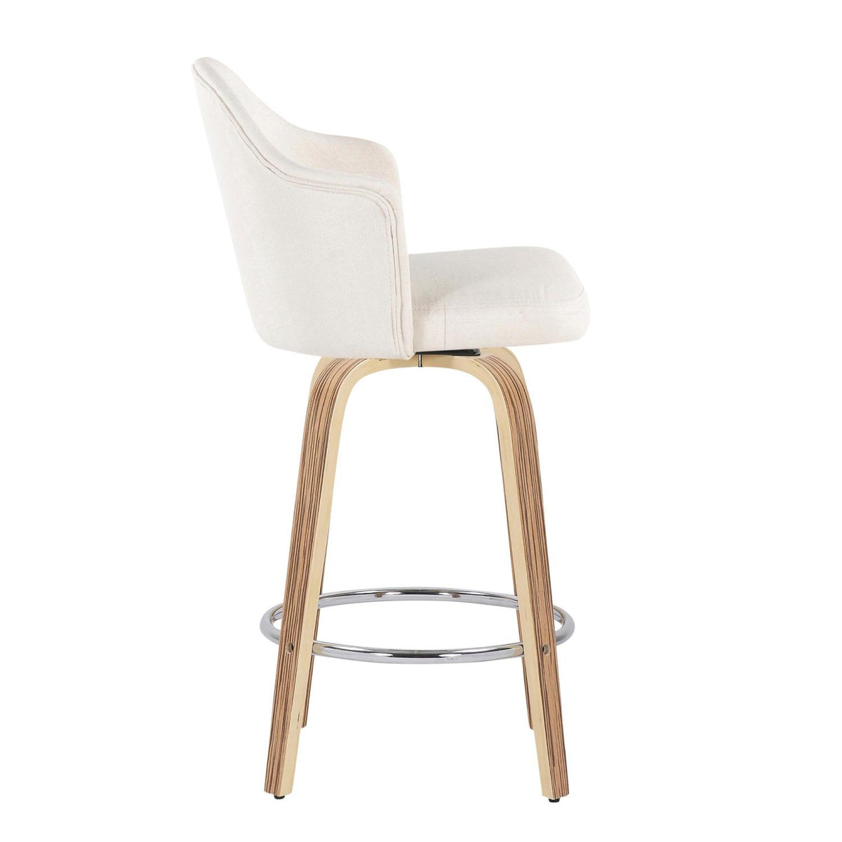 Fabric Counter Stools, Cream/Zebra, Set Of 2 O54461