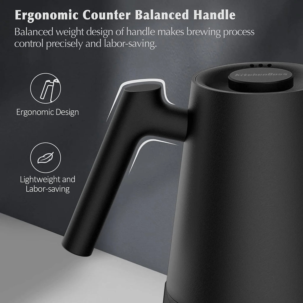 Charcoal Black Electric Gooseneck Coffee Kettle Q49692
