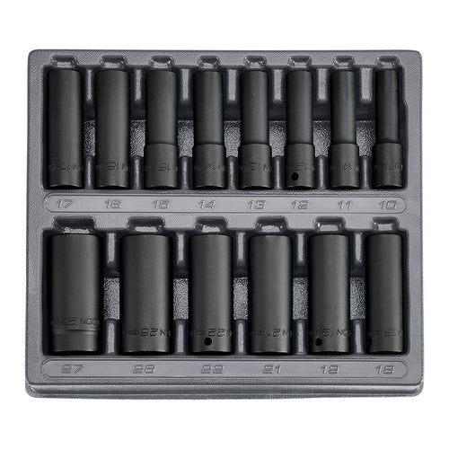 1/2 in. Drive Metric Deep Impact Socket Set, 14-Piece L83473