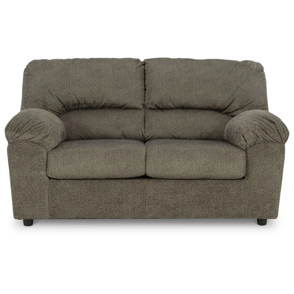 Gray Fabric Wood Loveseat V5934