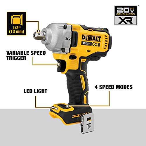 20V MAX XR Cordless Impact Wrench, 1/2", Bare Tool Only C2265