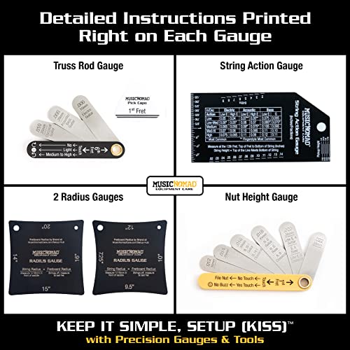 Precision 6 pc. Guitar Setup Gauge Tool Set with Storage Case G2110