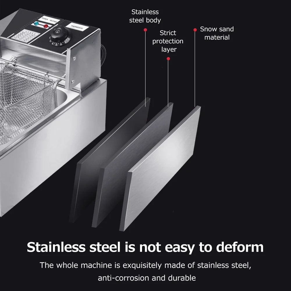 6L 2500W Stainless Steel Electric Fryer Q517145