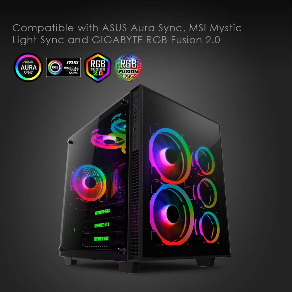 140mm 3pcs RGB PWM Dual Light Loop Fan V508782