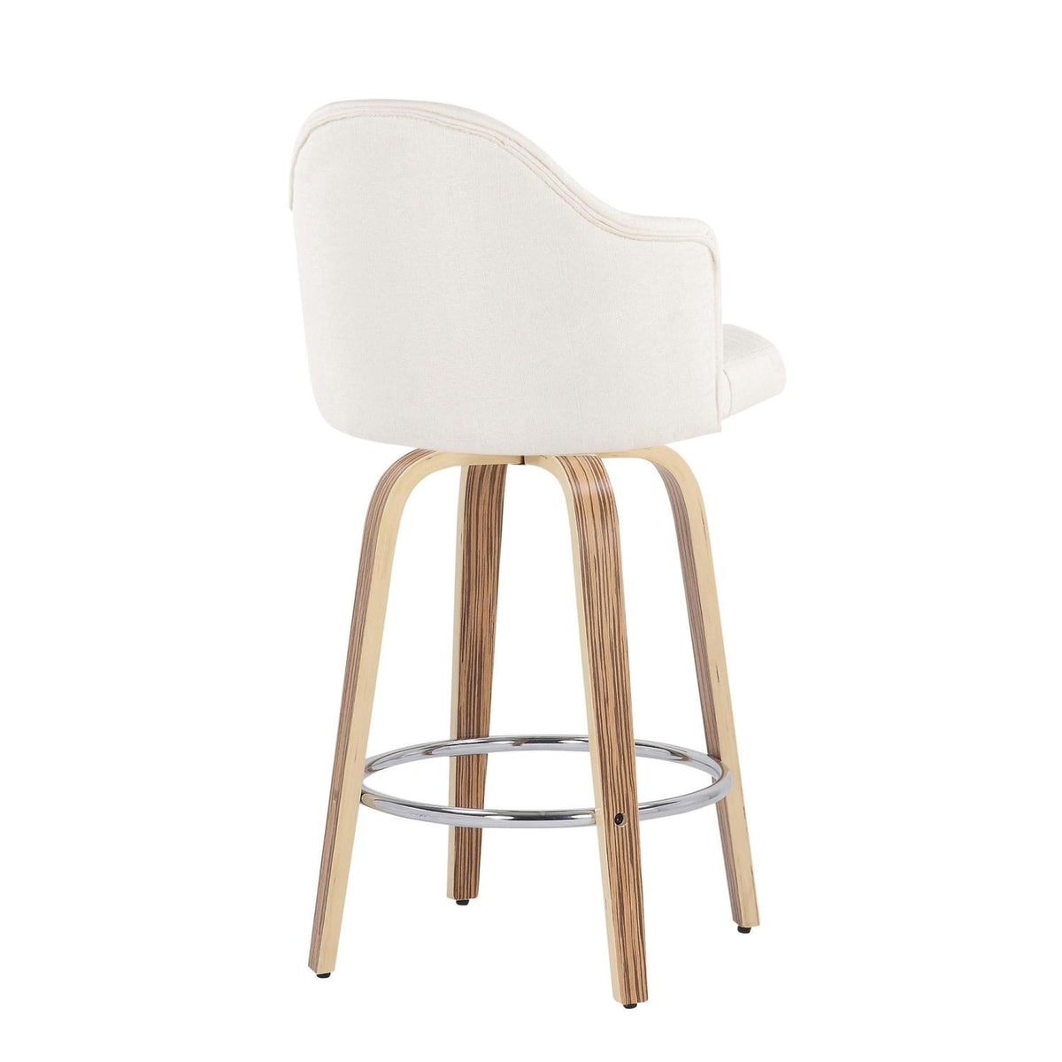 Fabric Counter Stools, Cream/Zebra, Set Of 2 O54461