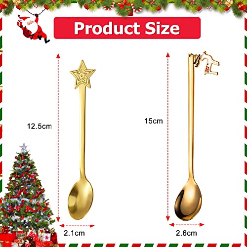 10 Pieces Stainless Steel Christmas Spoons J3518