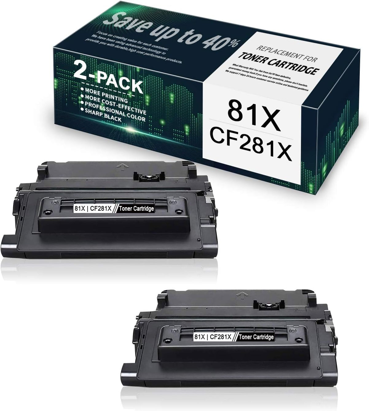 2-Pack Black Compatible Toner Cartridge N6081