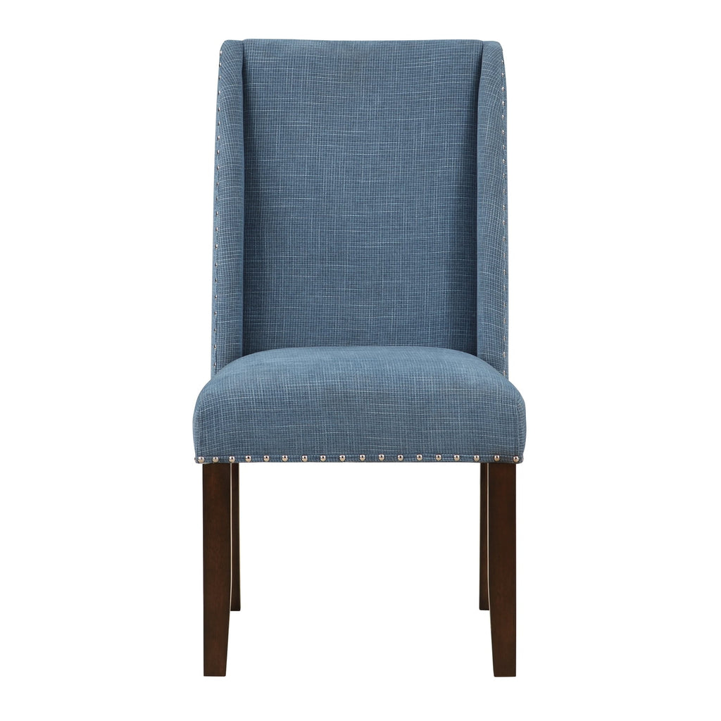 Brown and Blue Transitional Accent Dining Chair Set of Two I66310