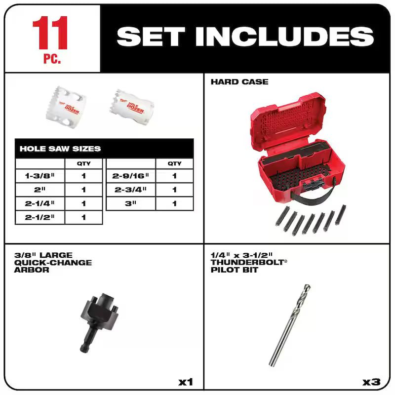 18-V Li-Ion Brushless Cordless Hammer Drill/Impact Driver Combo Kit (2-Tool) with Bi-Metal Hole Saw Set (11-Piece) I644420