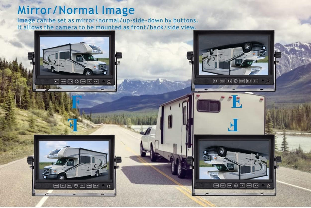 Wired 7 LCD Monitor Backup Camera System with Night Vision IP69K Waterproof Camera N4115