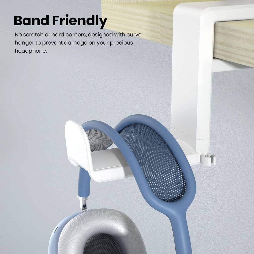 White Rotating Headphone Stand with 360 Degree Swivel I5402